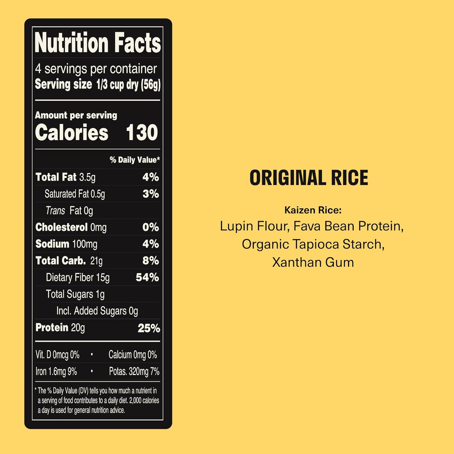 Kaizen Low Carb Rice, 20g High Protein, 6g Net Carb, Original 8 Oz (3-Pack) | High Fiber 15g, Gluten-Free, Keto-Friendly, Plant-Based Lupini Orzo
