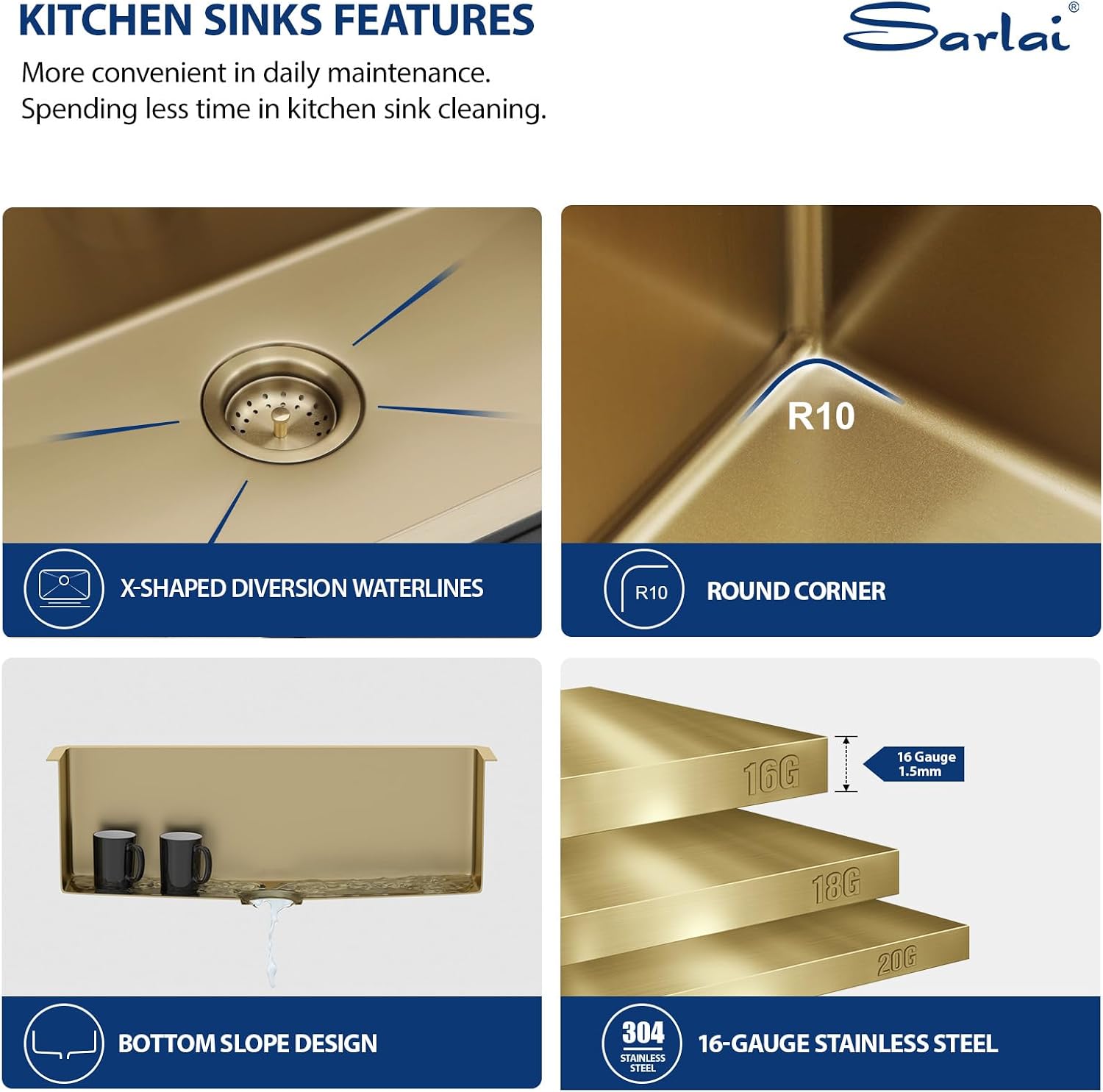 Sarlai 21 Inch Undermount Laundry Sink 21x18x12 Inch Undermount Laundry Utility Sink Deep Single Bowl 16 Gauge Stainless Steel Laundry Tub Sinks