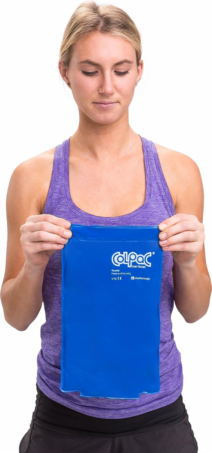 Chattanooga ColPac - Reusable Gel Ice Pack - Black Polyurethane - Standard - 10 in x 13.5 in - Cold Therapy - Knee, Arm, Elbow, Shoulder, Back - Aches, Swelling, Bruises, Sprains, Inflammation