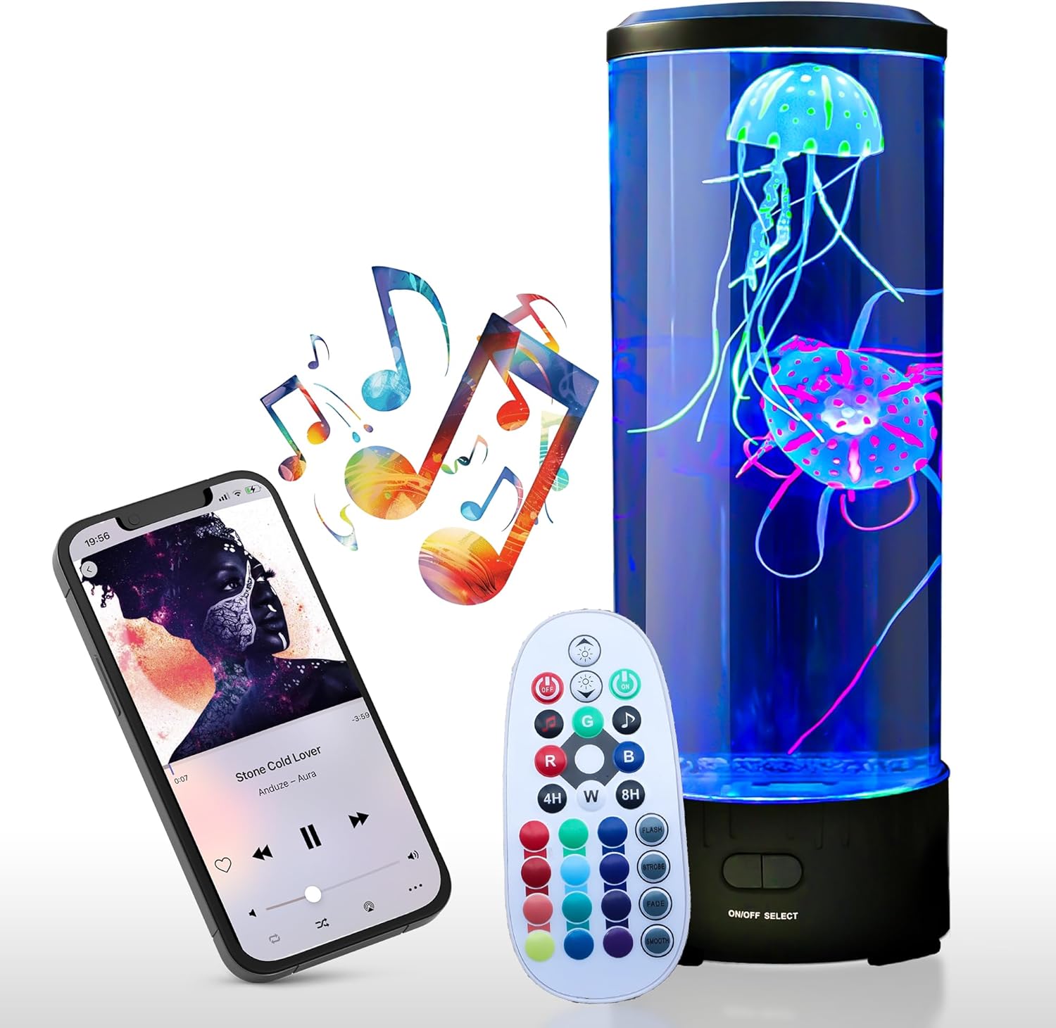 Brewish Jellyfish Lamp, 16 Color Options, 4 Mode Lifelike Jellyfish Aquarium, Electric Jellyfish LED Night Light, Fake Aquarium, Home Decor