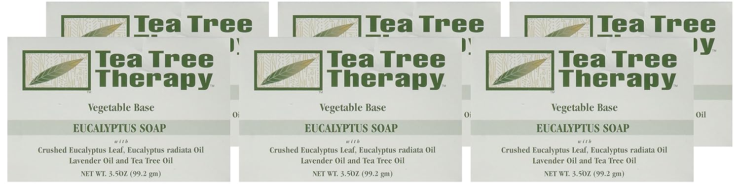 Tea Tree Therapy Vegetable Base Bar Soap, Eucalyptus, 6 Count