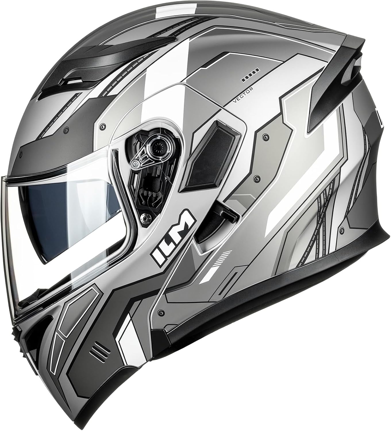 ILM Motorcycle Dual Visor Flip up Modular Full Face Helmet DOT Model 902/902L