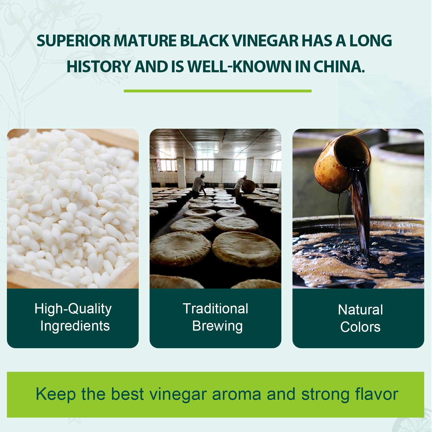 Soeos Chinkiang Vinegar, 16.9 fl oz (500ml), 3 Years Aged Black Vinegar | Chinese Black Vinegar, Zhenjiang Vinegar, Black Rice Vinegar