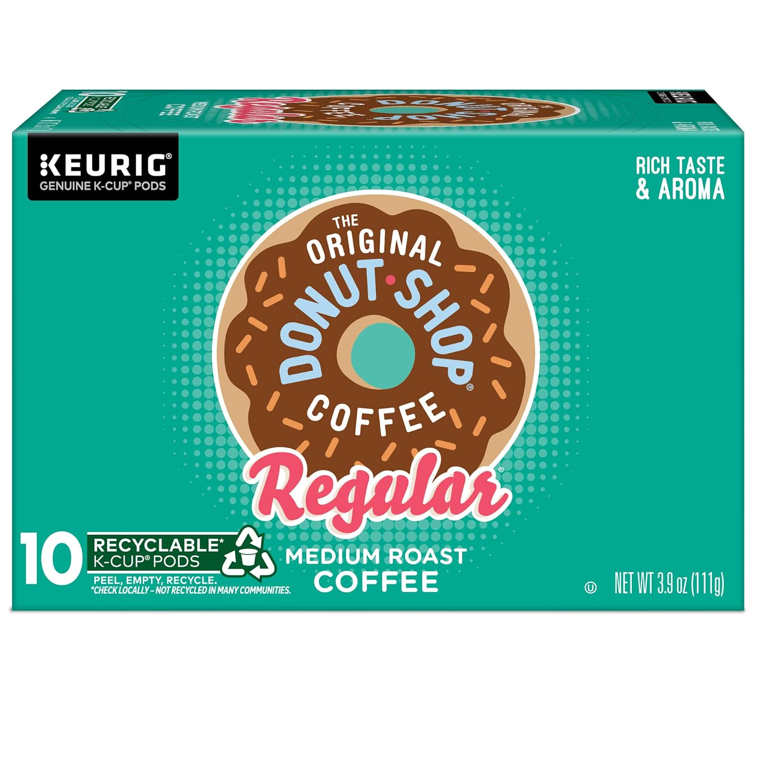 The Original Donut Shop Regular, Single-Serve Keurig K-Cup Pods, Medium Roast Coffee Pods, 96 Count