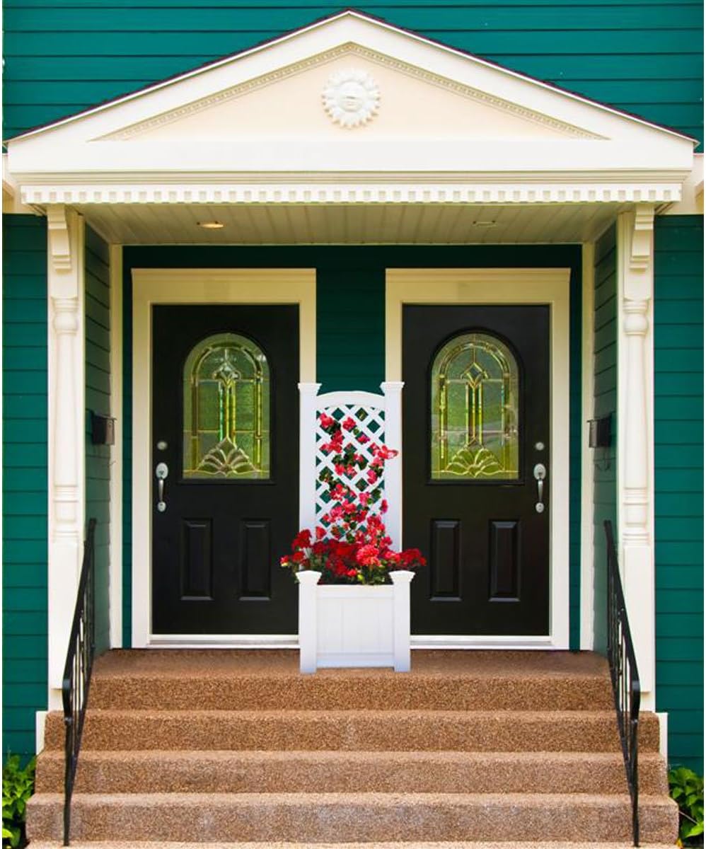 Kensington 23"W x 20"L Vinyl Planter Box with Trellis