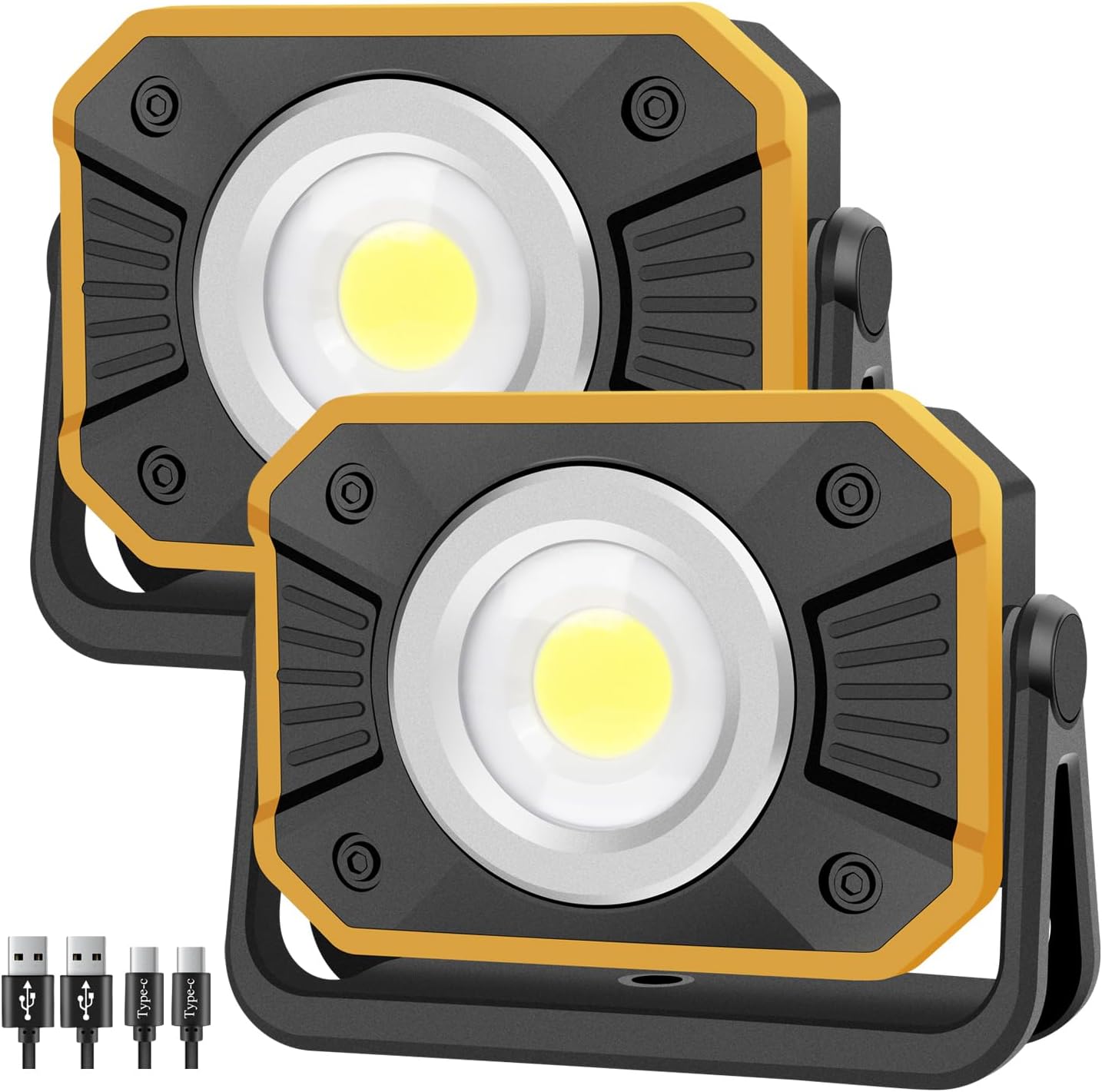 Sunzone LED Work Light, Rechargeable Work Lights with Magnetic Base, 2 Pack
