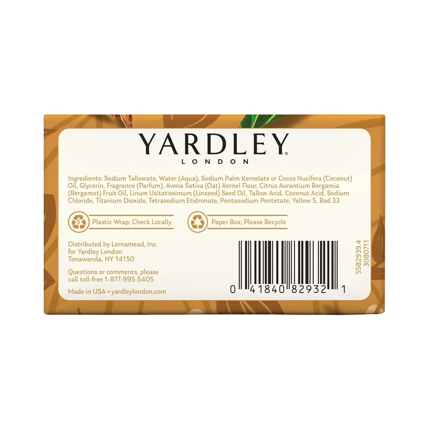 Yardley Oatmeal and Almond Bar Soap, 4.25 Ounce, Set of 3