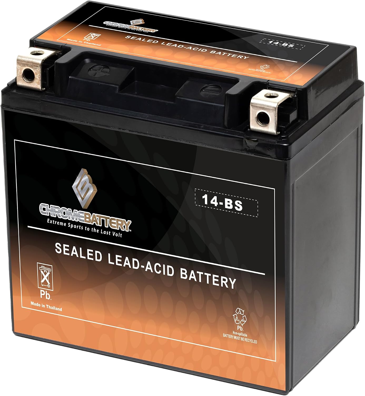 CB CHROMEBATTERY YTX30L-BS 12V 385 CCA AGM – Maintenance-Free 30Ah Battery for Harley, ATV, UTV, Snowmobile, Jet Ski – T3 Nut & Bolt Terminal – Fits Harley Touring, Polaris Sportsman 850