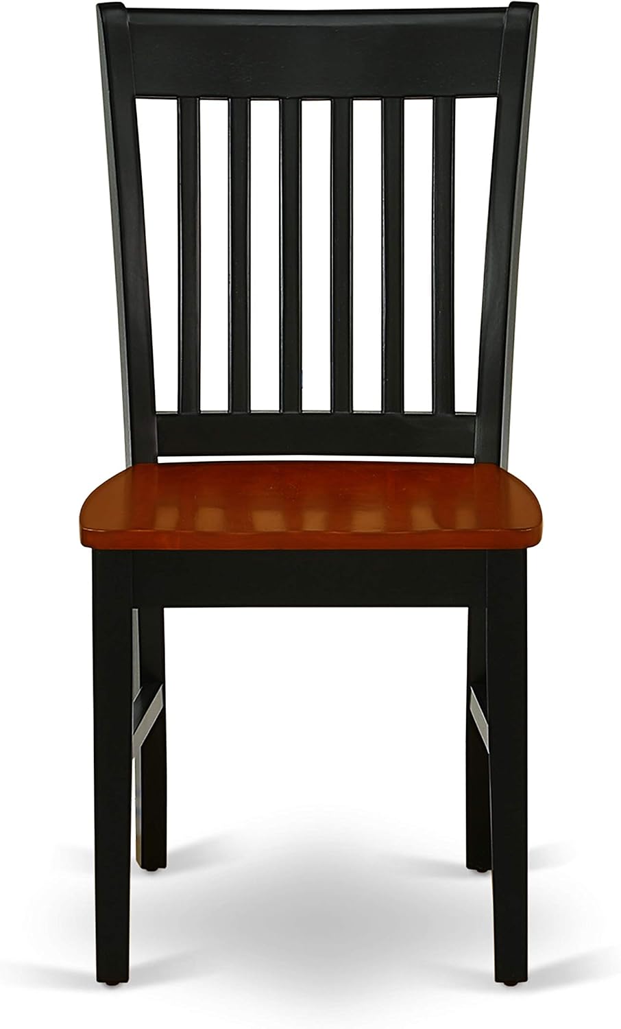 East West Furniture NFC-MAH-W Norfolk Dining Room Chairs - Slat Back Solid Wood Seat Chairs, Set of 2, Mahogany