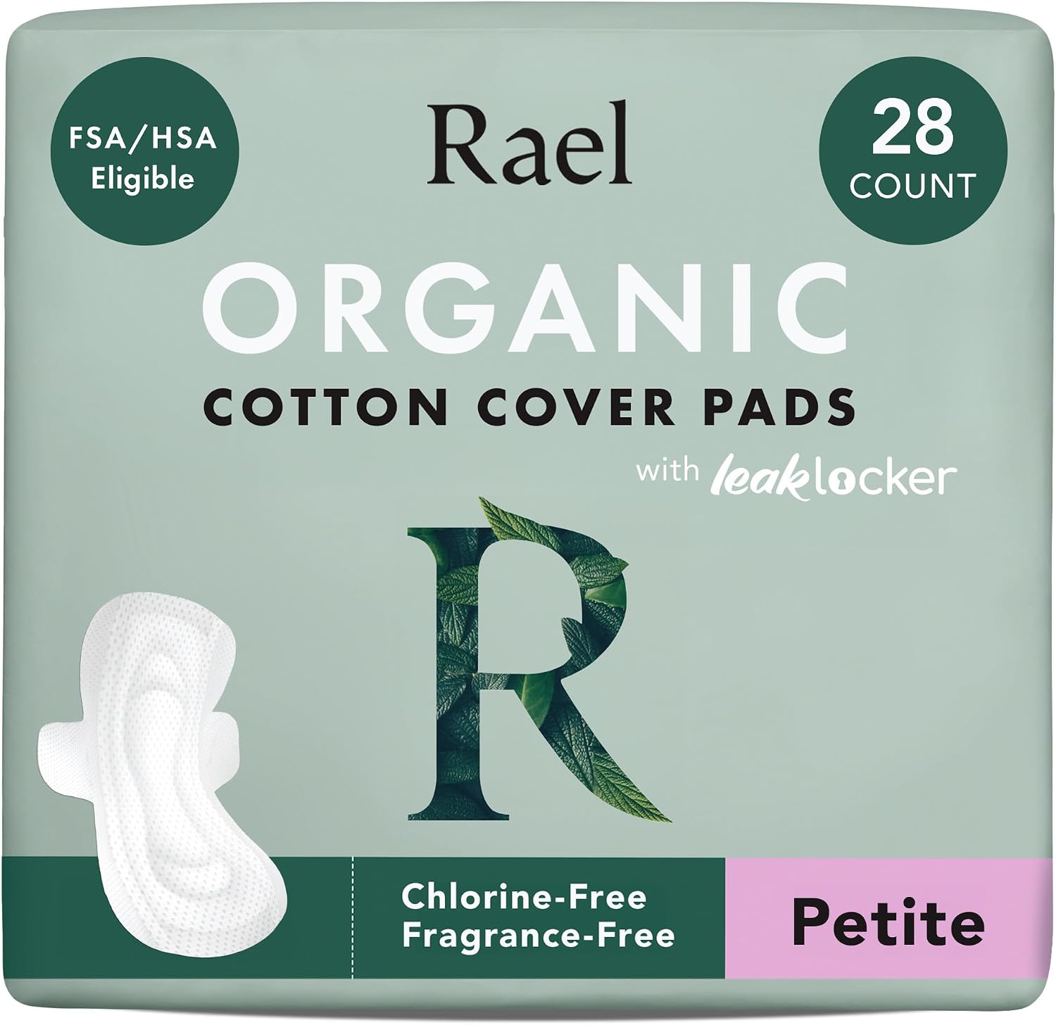 Rael Organic Cotton Cover Sanitary Pads for Women Moderate (Regular, 56 Ct) | Ultra Thin Period Pads with Wings, Regular Absorbency, Unscented, Chlorine Free, Period Essentials, Feminine Care