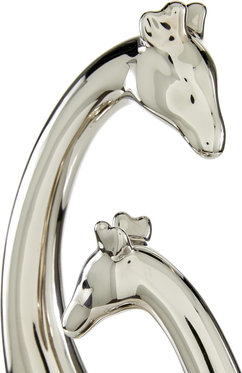 Deco 79 Ceramic Giraffe Decorative Sculpture Home Decor Statue, Accent Figurine 11" x 5" x 15", Silver
