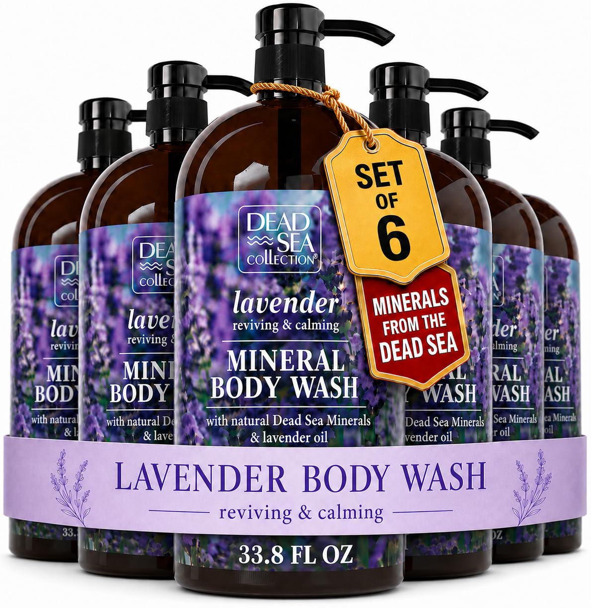 Dead Sea Collection Coconut Body Wash for Women and Men - with Pure Dead Sea Minerals and Coconut Oil - Cleanses and Moisturizes Skin - Pack of 2 (67.6 fl. oz)