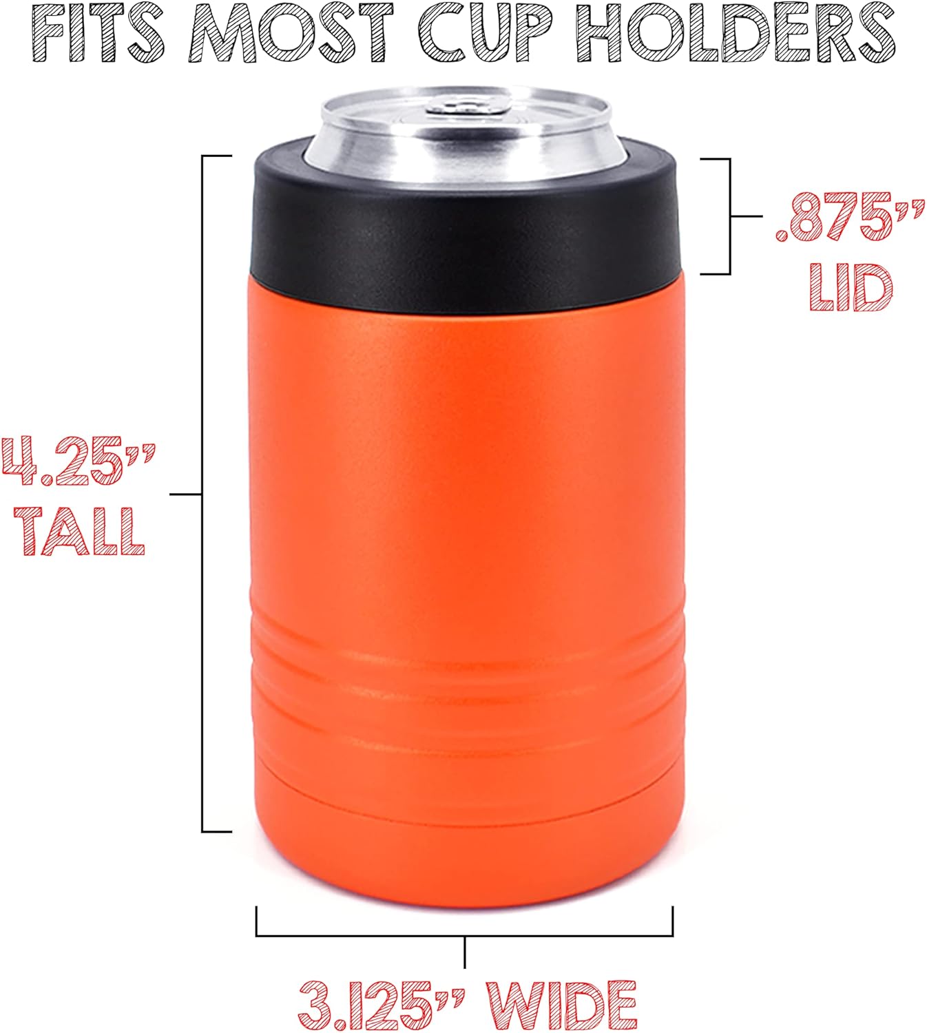 Clear Water Home Goods 12 oz 4-in-1 Stainless Steel Can Cooler (6-Pack)