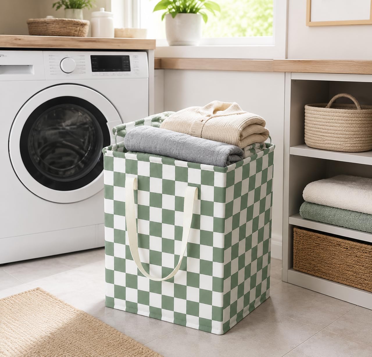 MAIZMZ Kids Hamper Storage Basket Nursery Bins Baby Gift Toy Organizer Box Laundry Basket Large Canvas Collapsible Chest for