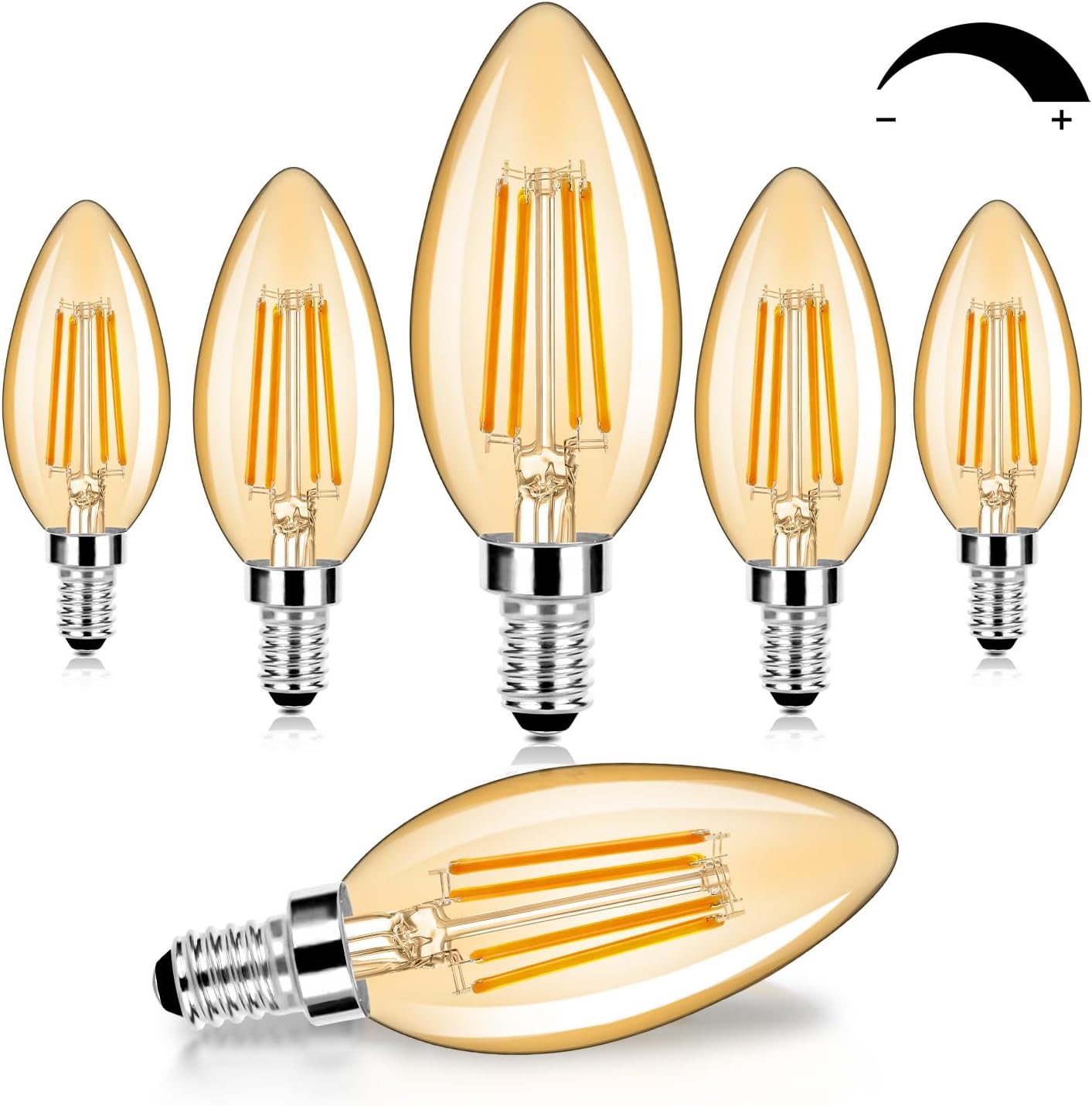 BesLowe 12-Pack Dimmable E12 LED Candelabra Bulbs 60W Equivalent, 2700K