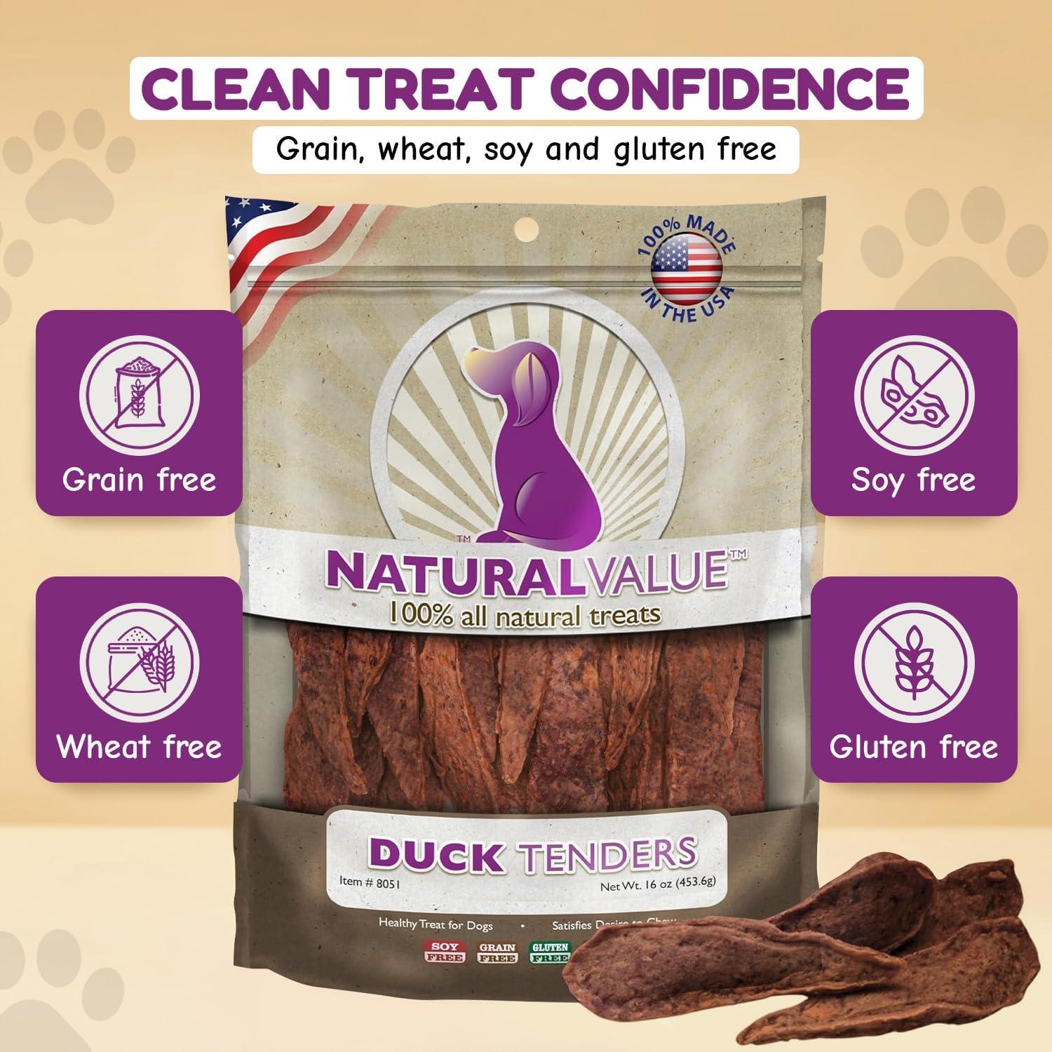 Loving Pets Natural Value Beef Sticks - Soft Jerky Dog Treats for Large & Small Breeds - Healthy Gluten, Wheat, Soy & Grain Free Pet Treats for Dogs
