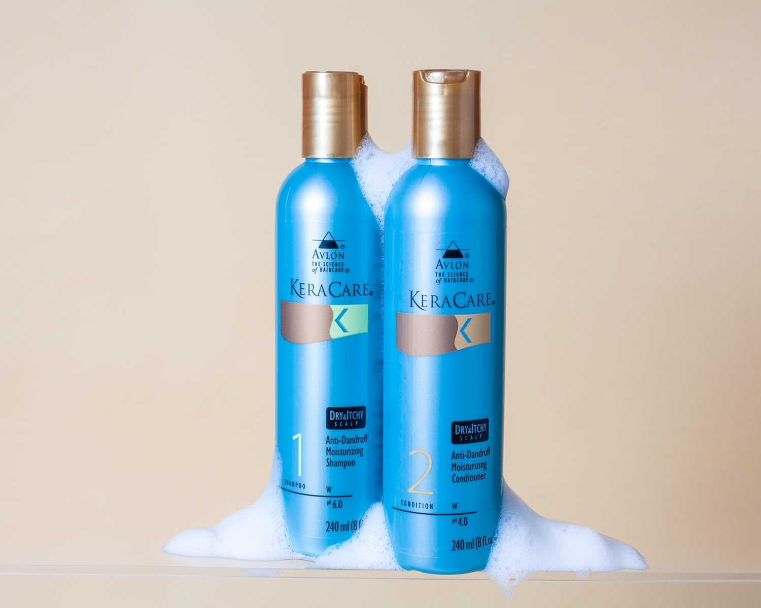 KeraCare Dry & Itchy Moisturizing Conditioner 8 oz - With Flax Seed Extract, Coconut Oil and Aloe Leaf Juice - Effective Against Dandruff