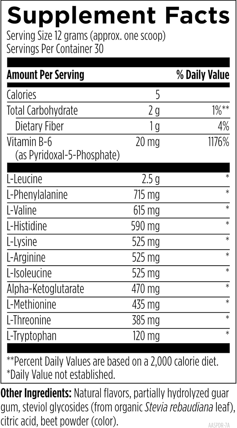 Designs for Health Complete Amino Acid Powder with BCAAs - Amino Acid Supreme, Fruit Punch (30 Servings / 360g)