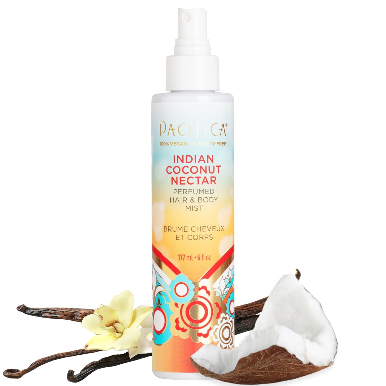 Pacifica Island Vanilla Hair Mist Perfume and Full Body Spray for Women - Fragrance Spray for A Mood-Lifting Experience, Paraben-Free, Clean Beauty No Alcohol, Vegan & Cruelty-Free, 6 oz oz