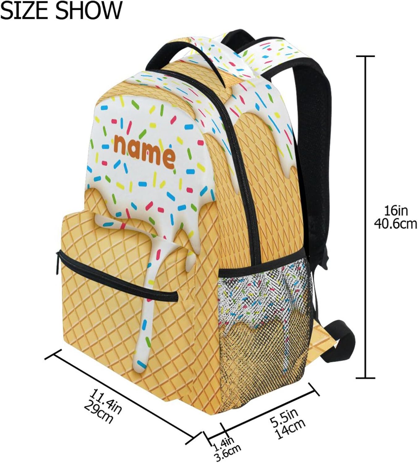 Blueangle Ice Cream Backpack for Girls, Cute School Laptop Backpack