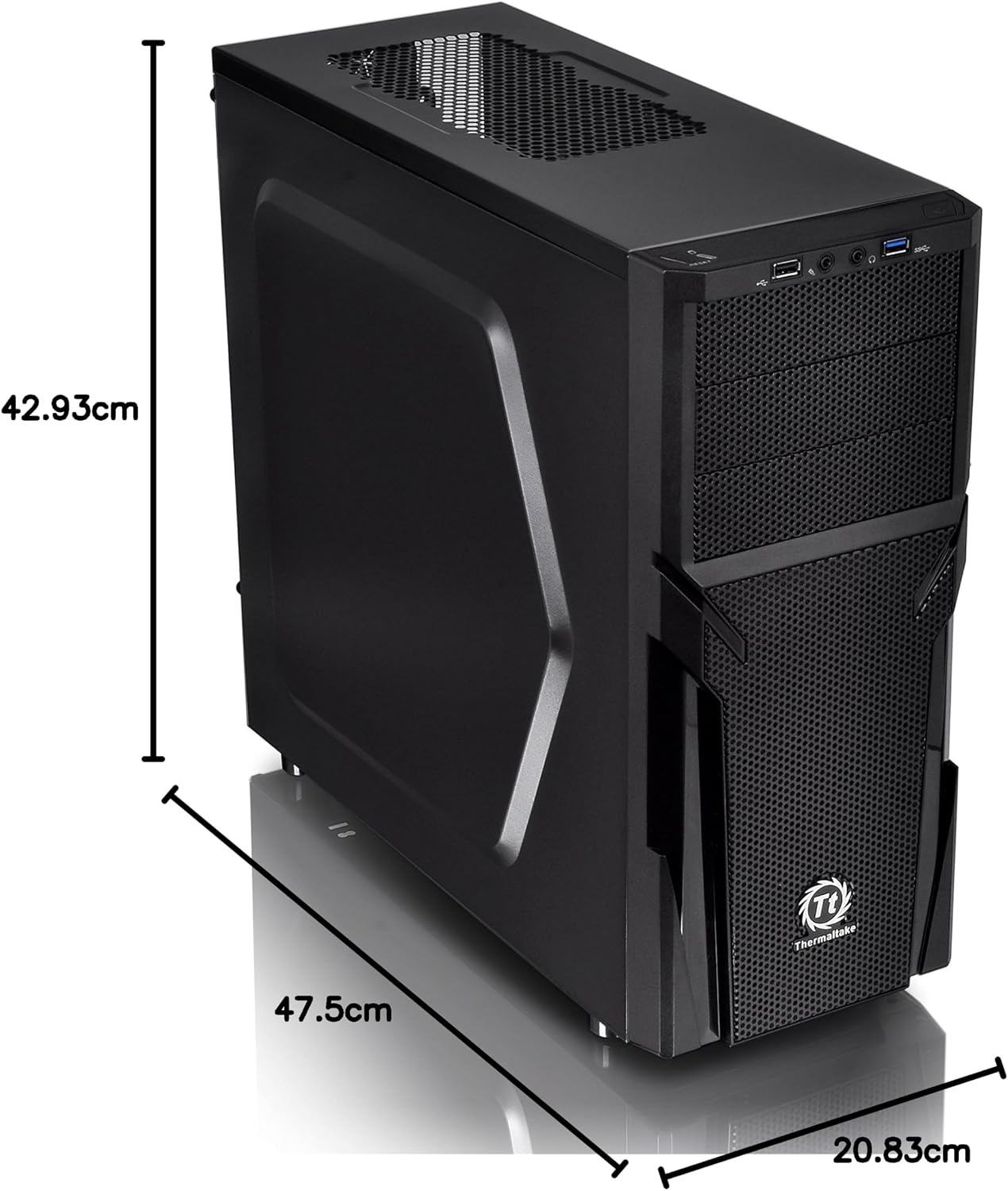 Thermaltake Versa H21 SPCC ATX Mid Tower Computer Chassis CA-1B2-00M1NN-00,Black