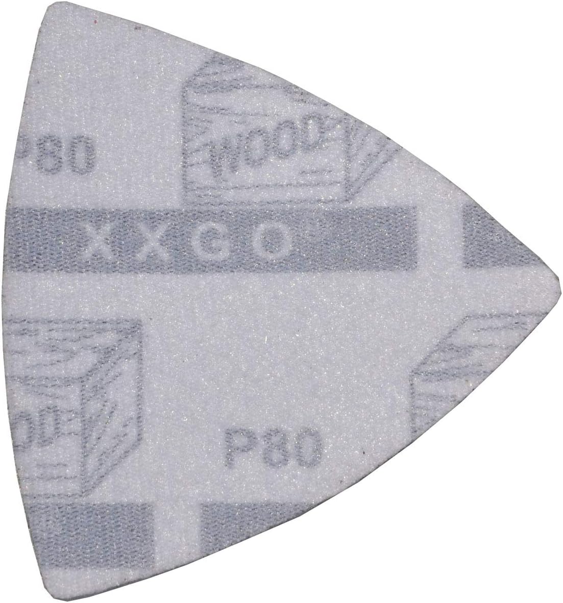 XXGO 55 Pcs 80mm 3-1/8 Inch Triangular Oscillating Multi Tool Sanding Pads | Assorted Grit , Hook & Loop Design , Strong Velcro , Best for Metal Wood Sanding