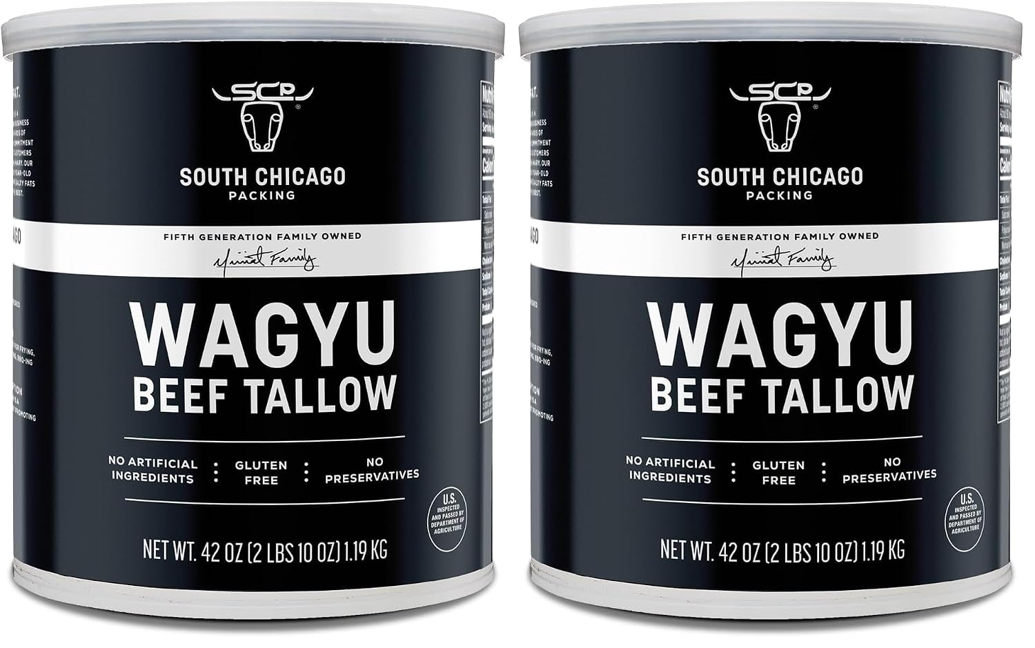 South Chicago Packing 100% Pure Wagyu Beef Tallow, 42 Ounces – Paleo & Keto Friendly Cooking Fat for Searing, Sautéing & Frying