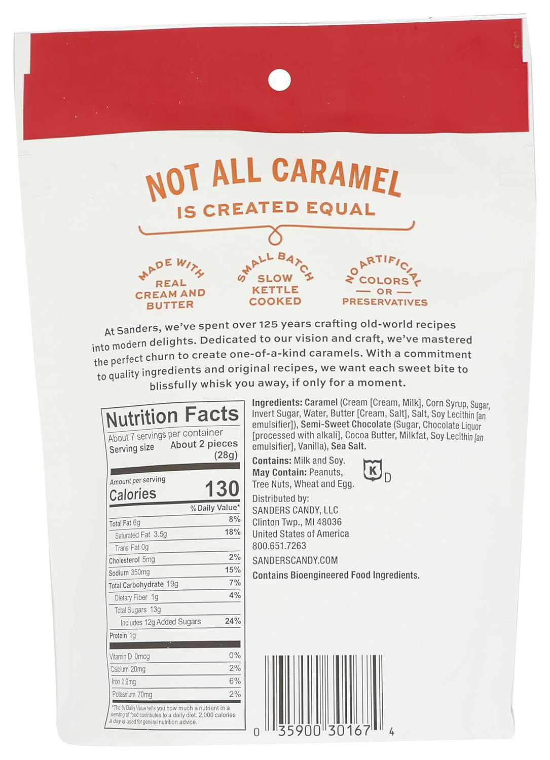 Sanders Dark Chocolate Sea Salt Caramels - 36 ounces (2.25 pounds)