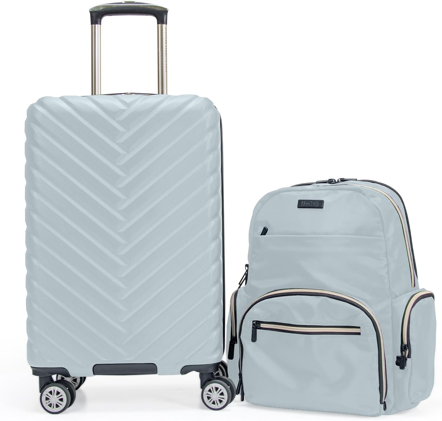 Kenneth Cole REACTION Madison Square Lightweight Hardside Chevron Expandable Spinner Luggage, Black, (28-Inch Checked)
