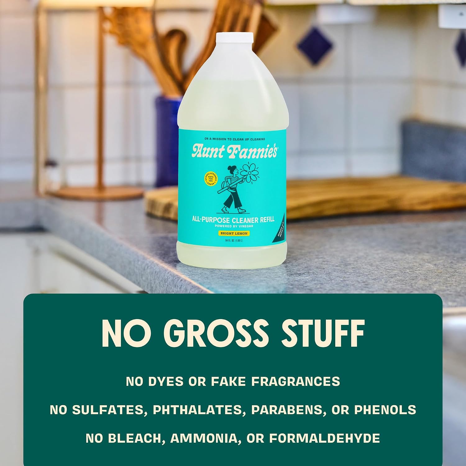 Aunt Fannie's All Purpose Vinegar Cleaner Spray, Lavender, Pack of 1 | Cuts Grease & Grime, No Harsh Residue, Safe for Kitchens Bathrooms Windows Counters & Sealed Areas, Kid and Pet Safe