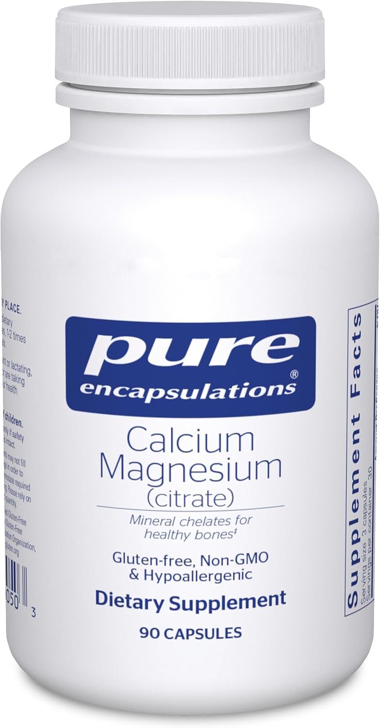 Pure Encapsulations Calcium Magnesium (Citrate) - 240 g Calcium & 240 g Magnesium - Bone Health Support* - Non-GMO & Vegan - 180 Capsules | 240 g Calcium and 240 g Magnesium, Bone Health Support*, Non-GMO and Vegan, Bone Health Support*