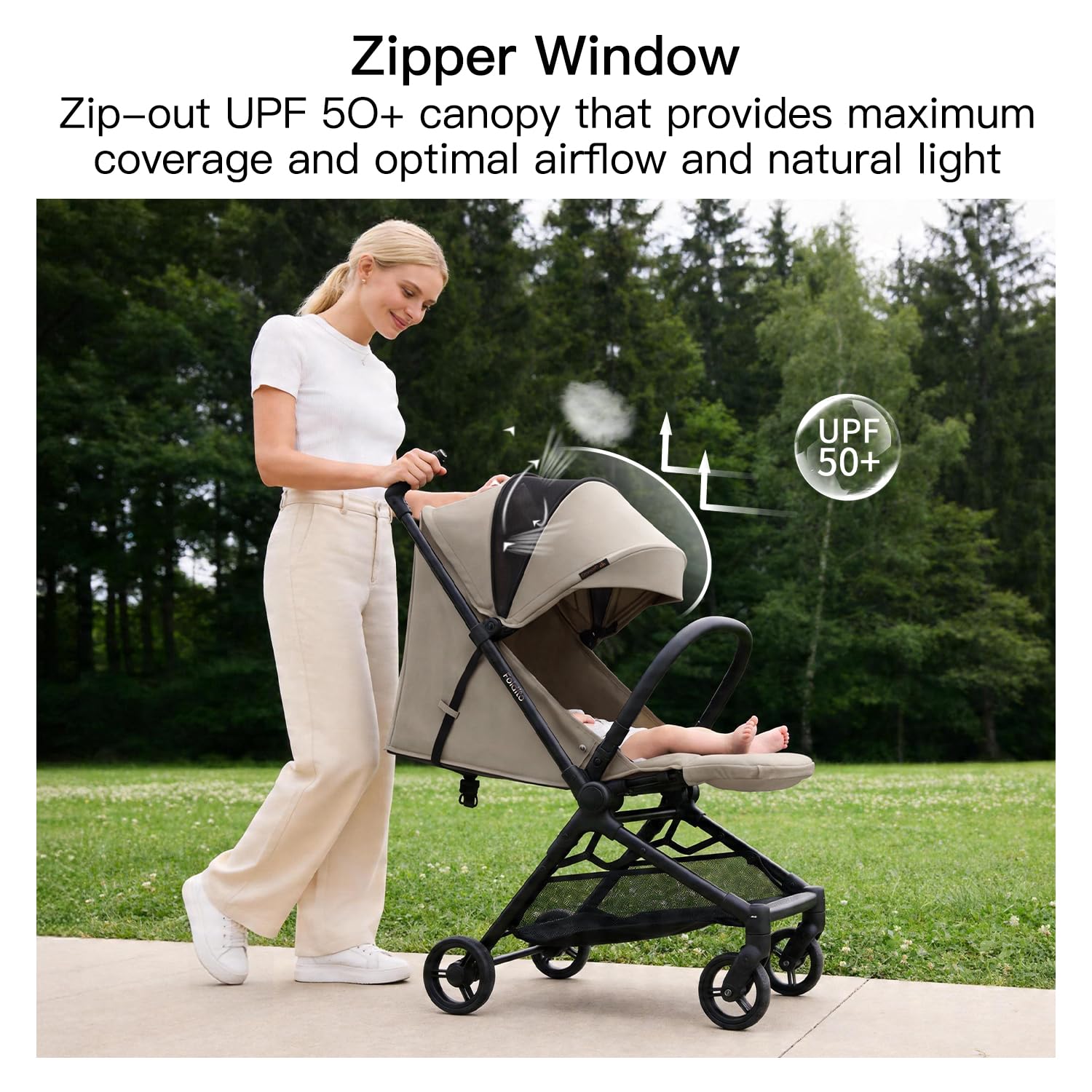 Gromast Travel Stroller for Airplane, Ultra Compact & Lightweight – Only 9.9 lbs, Portable Infant Toddler Baby Stroller, w/UPF 50+ Canopy - Black
