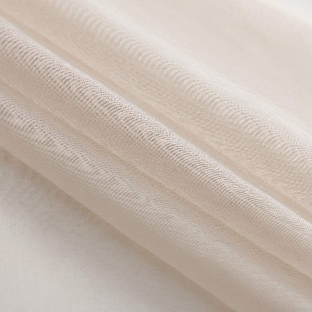 Off White Semi Sheer Curtains 72 Inches Long Faux Linen Off White Sheers Curtain for Bedroom Living Room Girls Kids Room 2 Panels 52x72 Inch Length