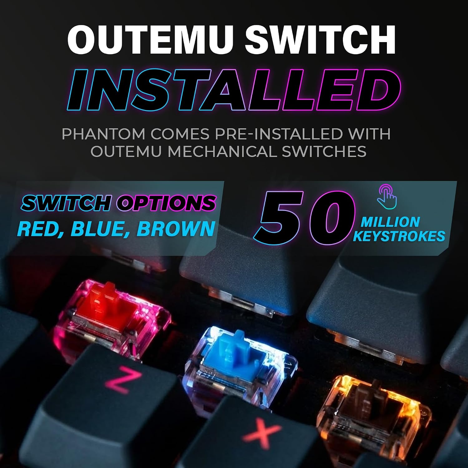 TECWARE Phantom 87 Key RGB Mechanical Gaming Keyboard | Outemu Red Switch | 16.8M Color LED Lighting | 18 Pre-Set | Low Latency | N-Key Rollover | Software Customizable Keys | Wired USB Connection