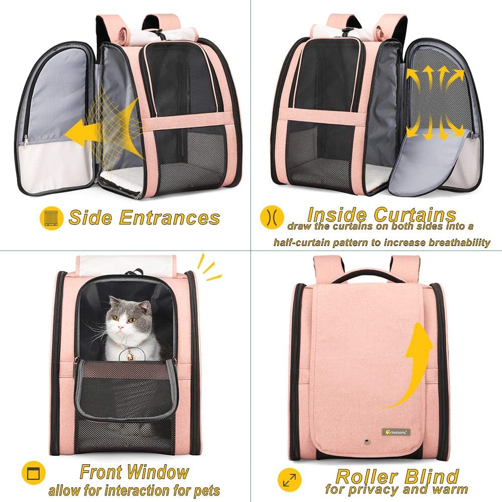 Texsens Innovative Traveler Bubble Backpack Pet Carriers for Cats and Dogs