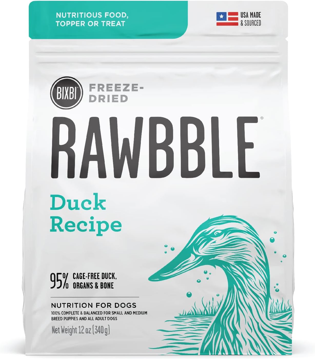 BIXBI Liberty Freeze-Dried Dog Food Topper & Treats, Beef – 98% Meat & Organs, No Refrigeration – USA Made, 26 oz