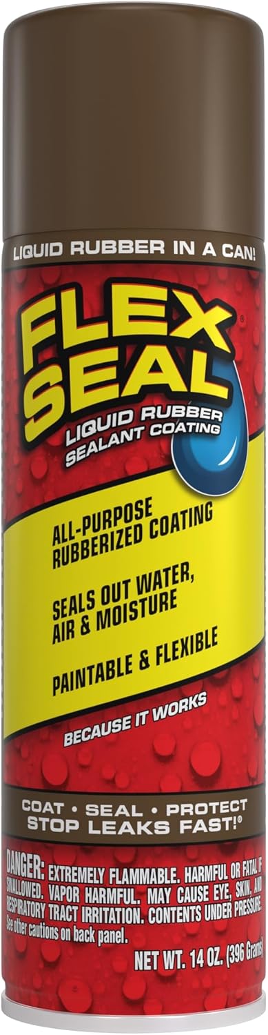 Flex Seal, 14 oz, 2-Pack, Black, Stop Leaks Instantly, Waterproof Rubber Spray On Sealant Coating, Perfect for Gutters, Wood, RV, Campers, Roof Repair, Skylights, Windows, and More