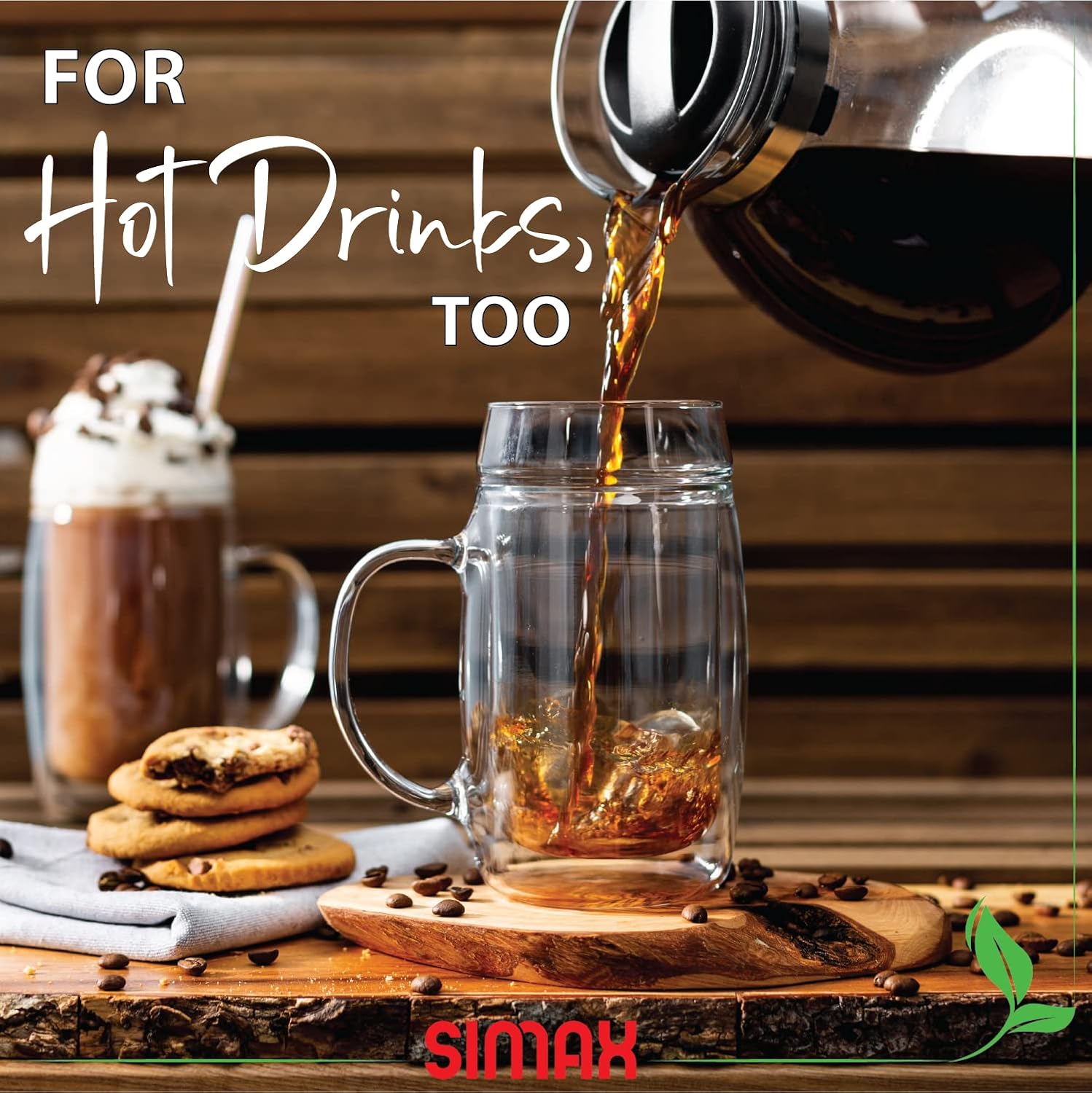 SIMAX Double Walled Insulated Beer Glasses - Freezable, 17 Oz, Men's Frozen Beer Mugs with Handles (1)