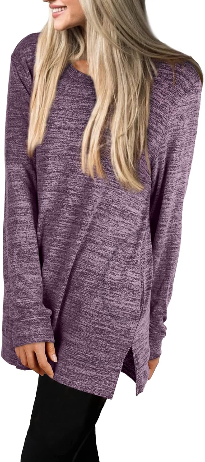 XIEERDUO Womens Casual Sweatshirts Long Sleeve Shirts Oversized With Pocket Tunic Tops S-3XL