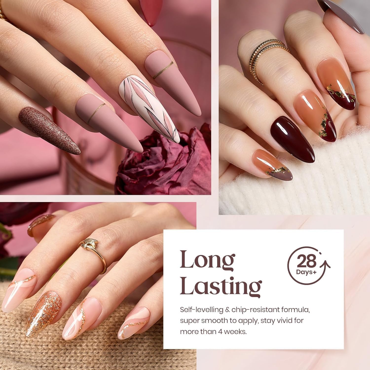 Beetles Gel Nail Polish Set with Base Glossy Matte Top Coat Macaron Gel