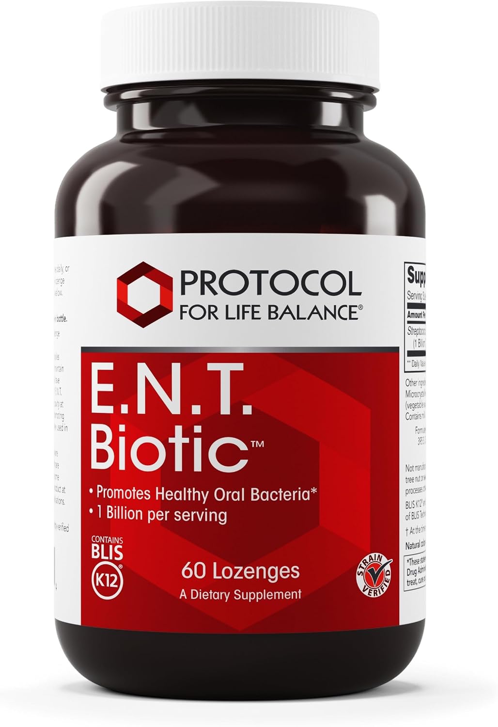 PROTOCOL FOR LIFE BALANCE E.N.T. Biotic - Probiotic Lozenge - Oral & Throat Health* - 1 Billion CFU - Immune Support* - Refrigerate for Live