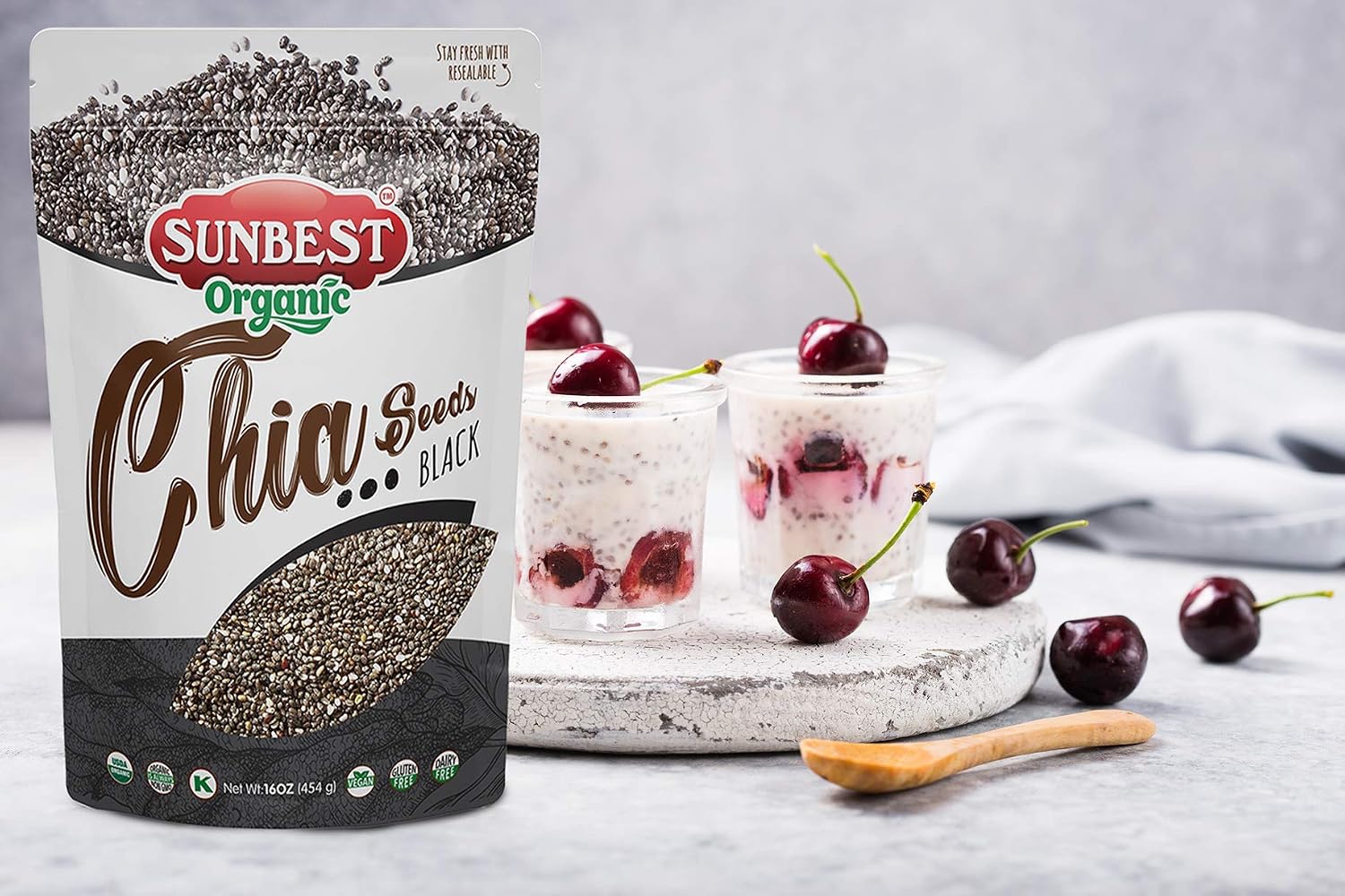 Sunbest Natural Organic Brown Sesame Seeds 32 oz.(2 lb) - USDA Organic, Non-GMO, Vegan, Gluten-free, Kosher - Fresh & Nutrient-Rich Snack, Topping, Baking - 2-Pack 16 oz