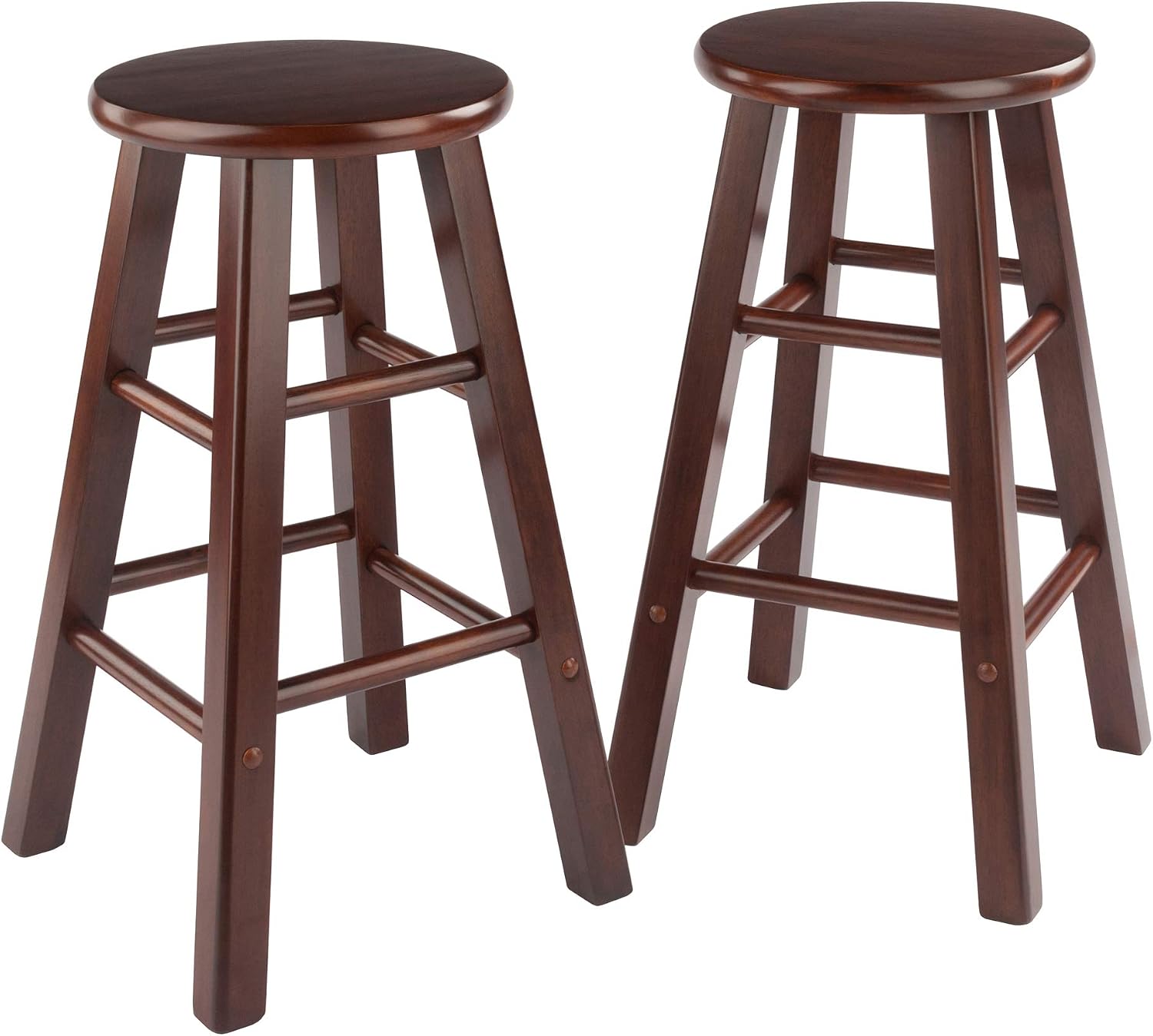 Winsome Element Counter Stools, Natural & White, 24", 2 Piece Set