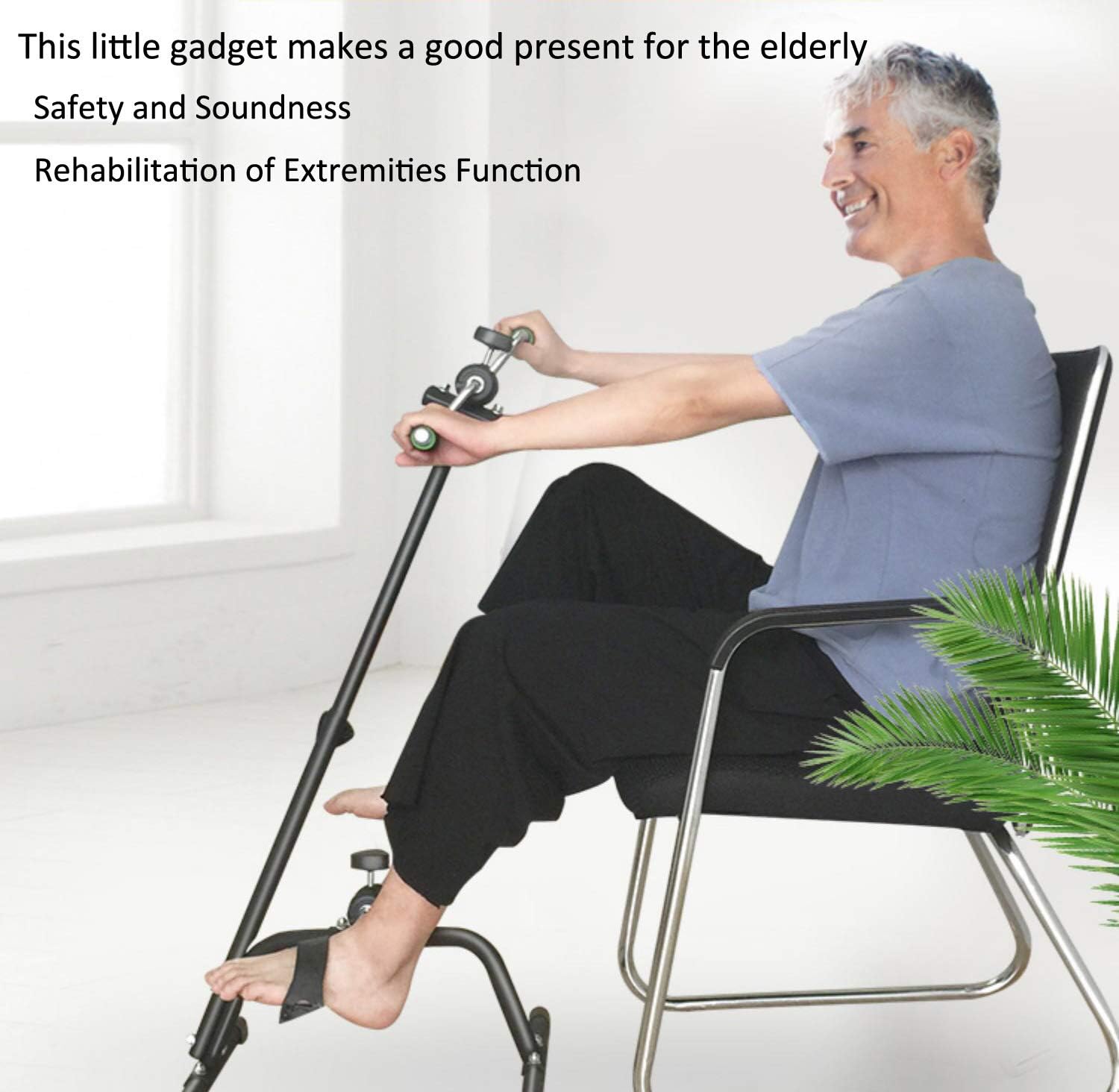 Pedal Exerciser Bike Hand Arm Leg and Knee Peddler Adjustable Fitness Equipment for Seniors, Elderly Home Pedal Exercise Bike for Total Body