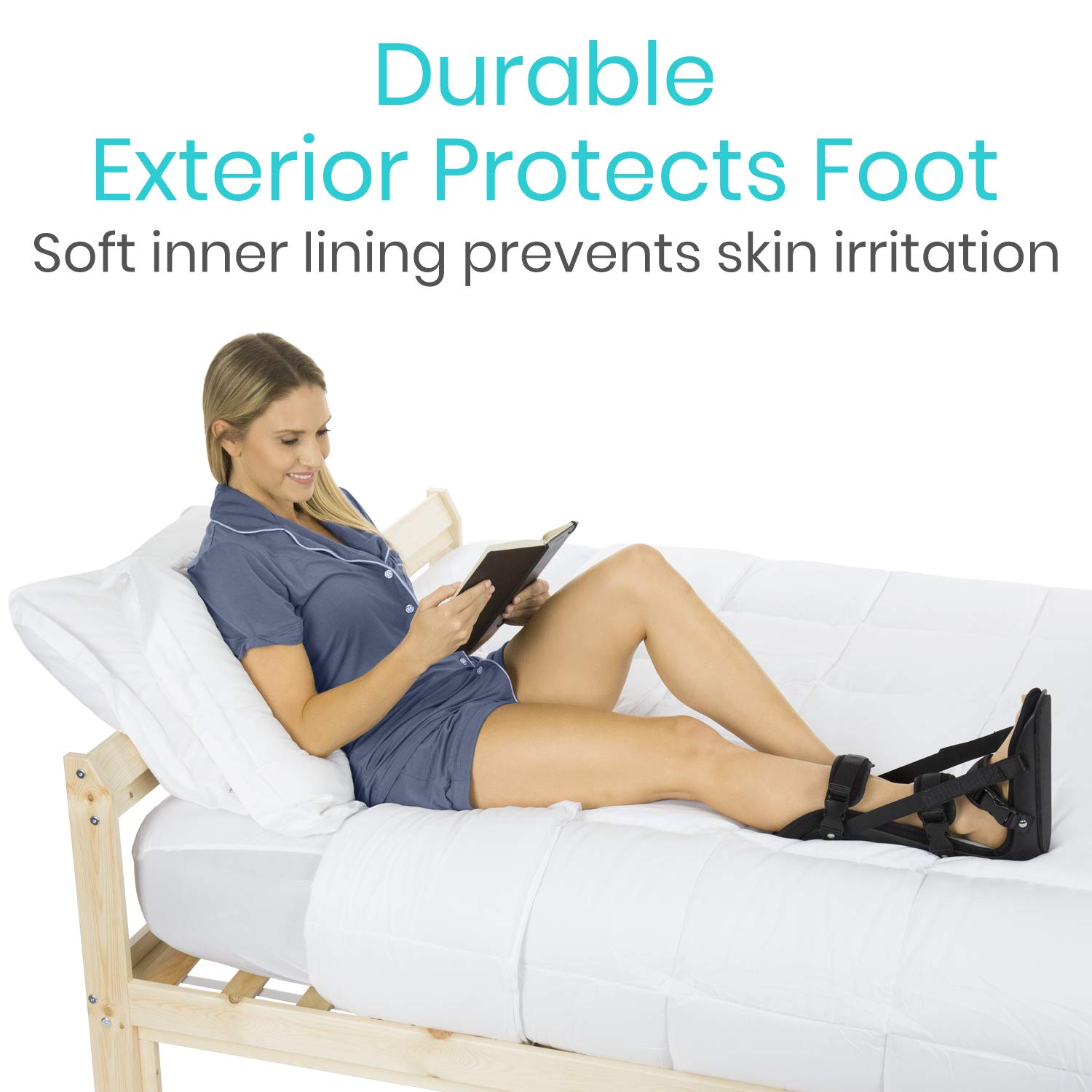 Vive Plantar Fasciitis Night Splint for Men & Women - Stabilizer Brace | Relieves Inflammation - Foot Support Boot Features Adjustable Hook and Loop Straps for Achilles Pain Relief