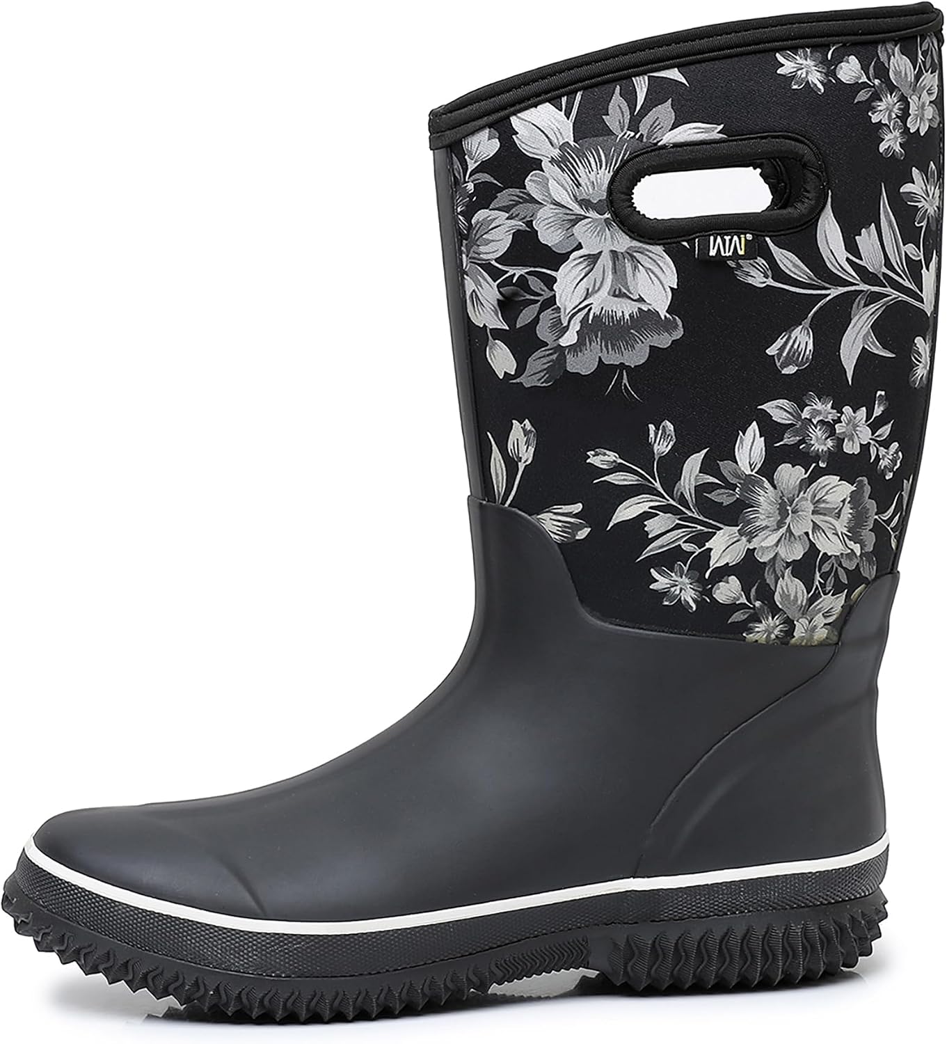 WTW Womens Mid Calf Rain Boots - Waterproof Insulated Neoprene Rubber Boots Mud Outdoor Hunting Garden Boots