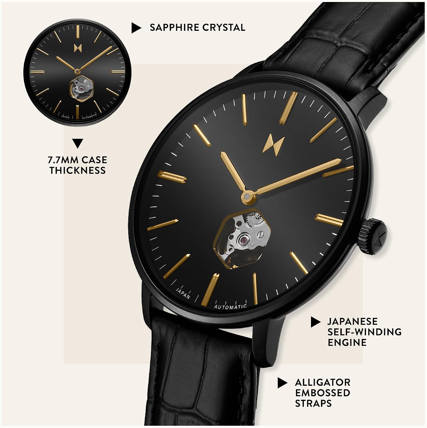 MVMT Legacy Slim Men's Watch – Minimalist - Water Resistant - Stylish Gift for Him
