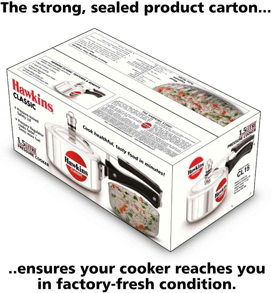 Hawkins Aluminium 8 Litre Classic Pressure Cooker, Tall Design Inner Lid Cooker, Big Cooker, Silver (Cl8T)