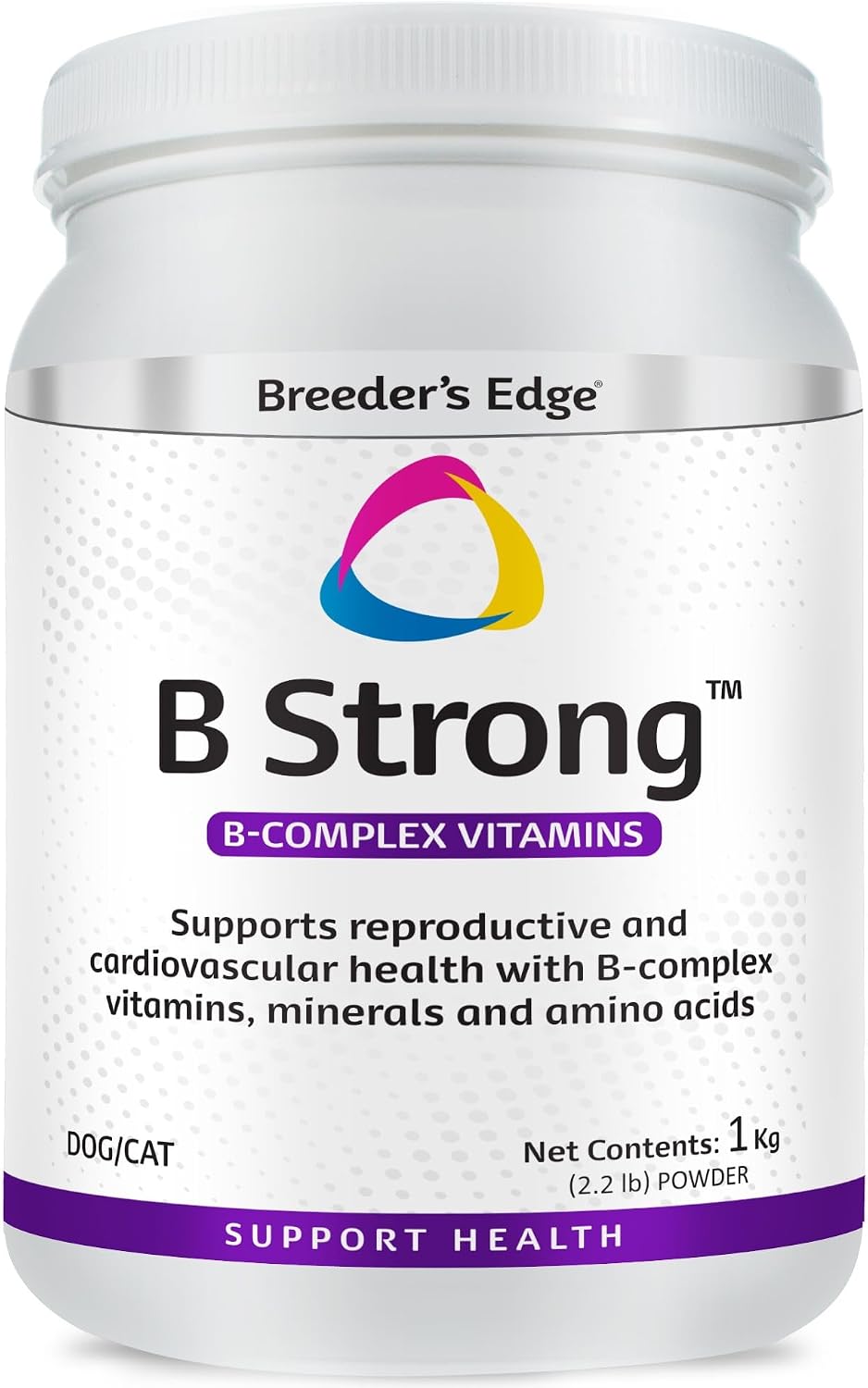 Breeder’s Edge B Strong Powder, B-Complex Vitamin Supplement for Dogs and Cats, Supports Reproductive Health, Promotes Normal Heat Cycles, and Helps Maintain Energy, 300g