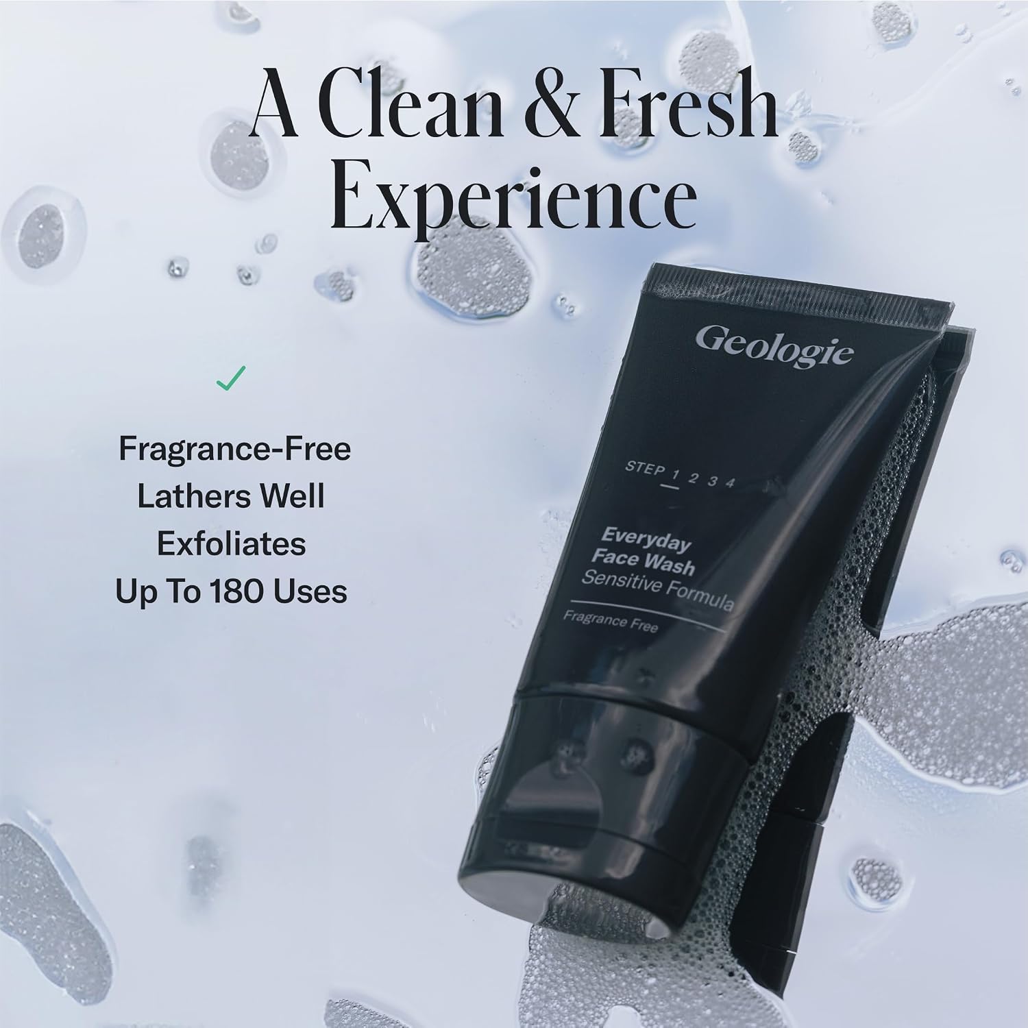 Geologie Daily Face Wash for Sensitive Skin | Fragrance-Free Facial Cleanser for Men & Women | Acne & Oil Control | Non-irritating